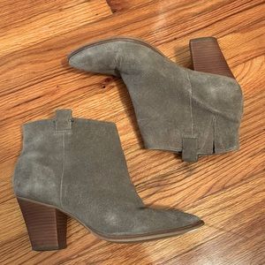 EUC J. Crew Taupe Suede Booties